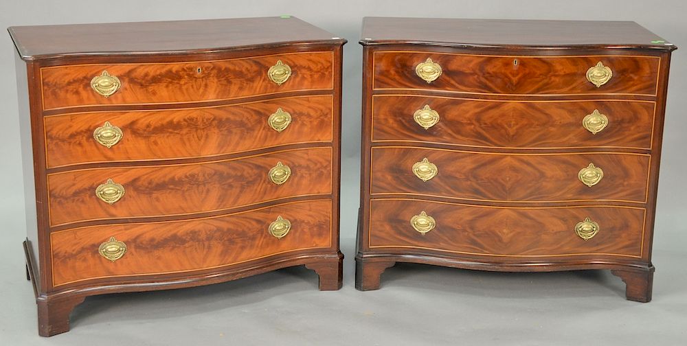 Appraisal: Pair of Schmieg Kotzian New York reverse serpentine chests height