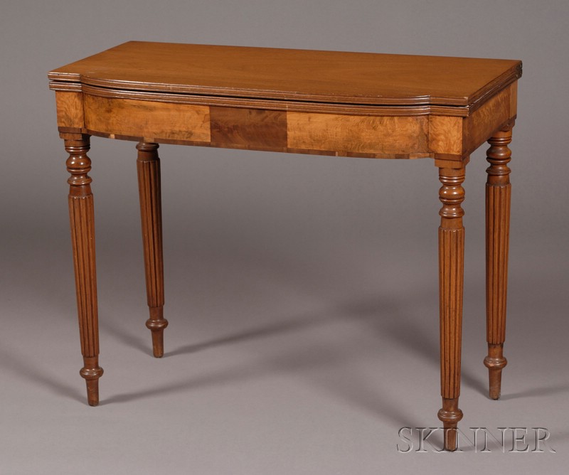 Appraisal: Classical Mahogany Inlaid and Mahogany and Satinwood Veneer Card Table