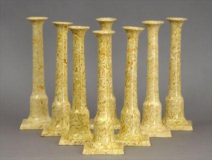 Appraisal: Eight Atelier Bernard Agateware-Type Candlesticks Marked in