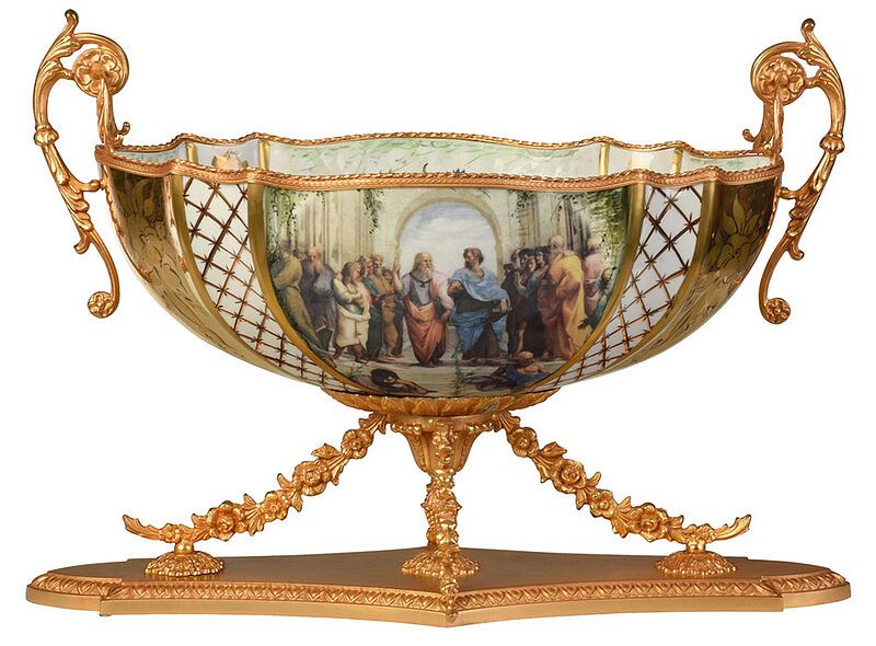 Appraisal: Gilt Bronze Mounted Porcelain Centerpiece Italian late th th century