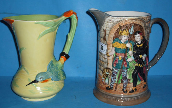 Appraisal: Large Beswick Hamlet Jug And Burleighware Kingfisher Jug