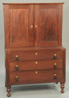 Appraisal: Sheraton mahogany two part desk circa - ht in wd