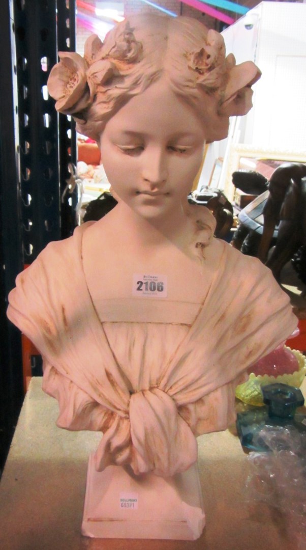 Appraisal: A plaster bust of a female