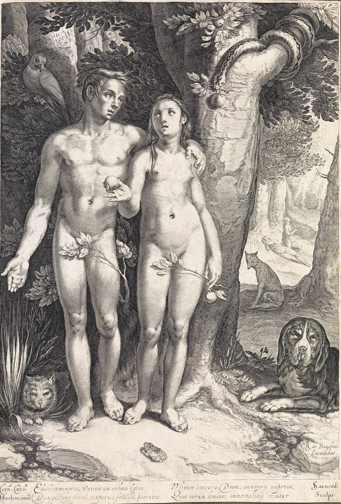 Appraisal: JAN SAENREDAM Temptation of Man Engraving x mm x inches