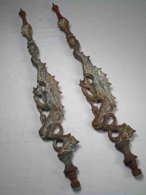 Appraisal: Pair of cast iron figural lightning rods In the form