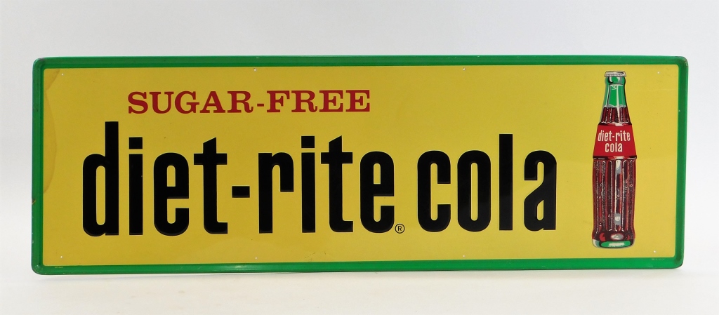 Appraisal: SUGAR FREE DIET RITE COLA ADVERTISING SIGN United States th