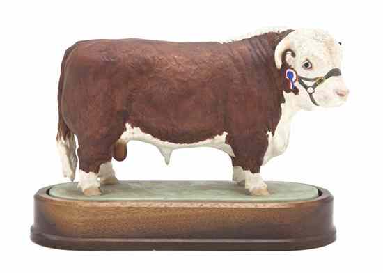 Appraisal: An English Bone China Figure of a Bull Doris Lindner