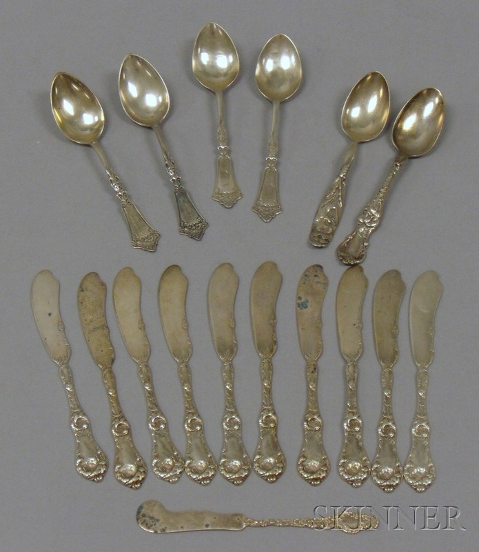 Appraisal: Approximately Seventeen Pieces of Silver and Silver Plated Flatware including