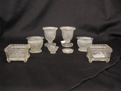 Appraisal: Eight pressed and mold glass including two rectangular salts four