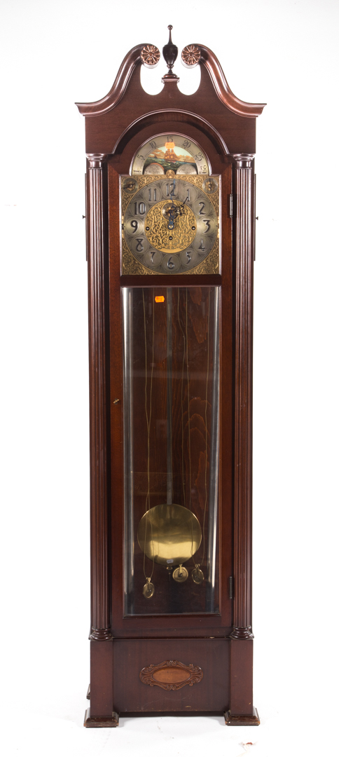 Appraisal: Neoclassical style mahogany tall-case clock first half- th century mahogany