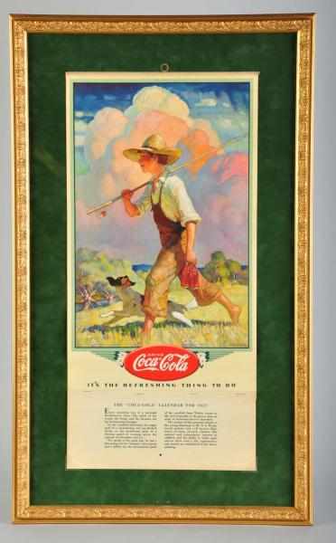 Appraisal: Coca-Cola Calendar Description Beautifully framed under glass Complete with original