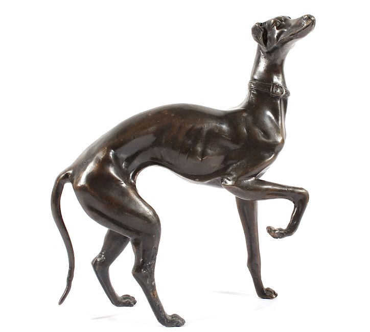 Appraisal: Greyhound Standing Bronze Sculpture Featured in this lot we have