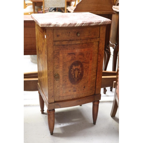 Appraisal: Vintage French nightstand with marble top approx cm H