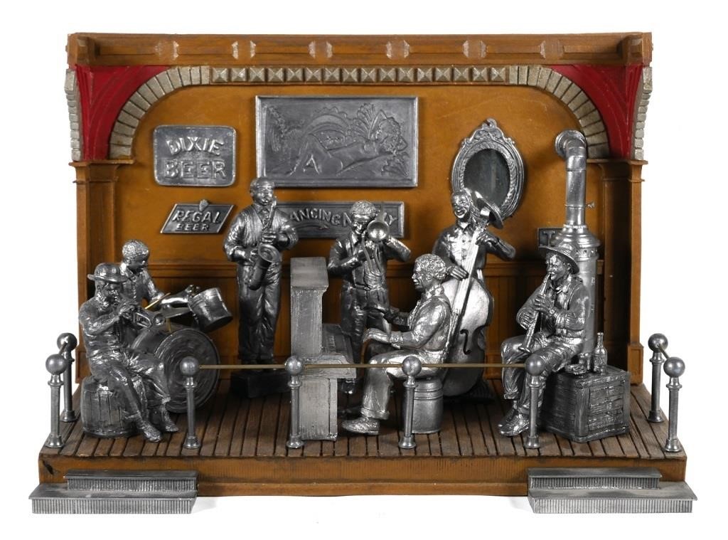 Appraisal: Michael Ricker pewter musician New Orleans jazz band sculpture Limited