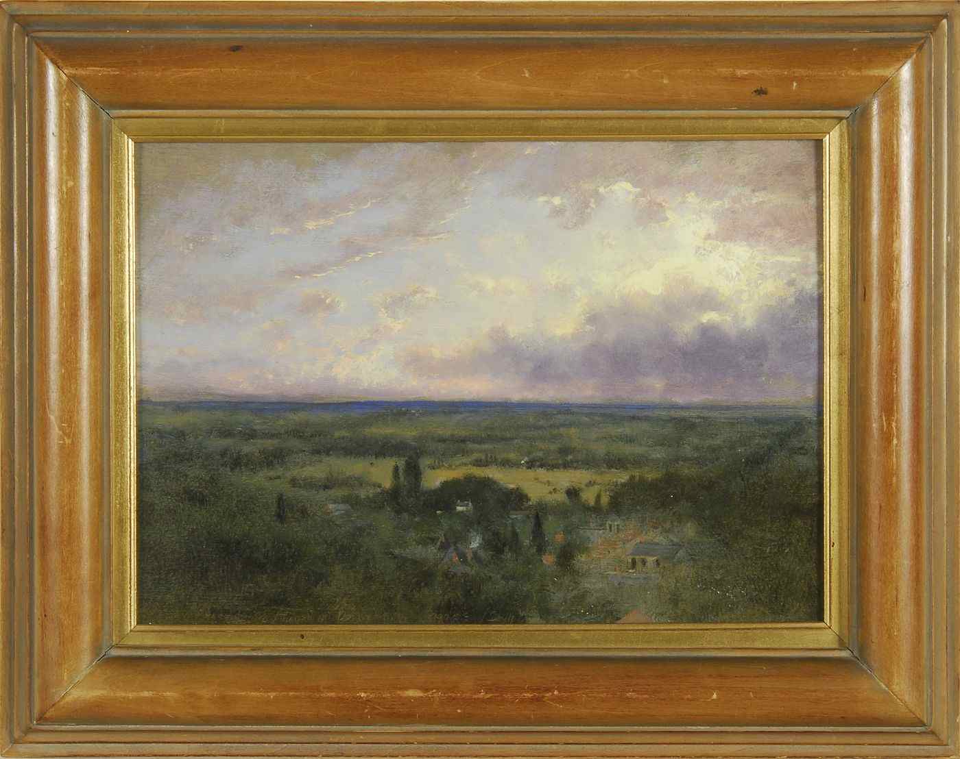 Appraisal: GEORGE INNESS JR American - Sunset coastal landscape Signed and