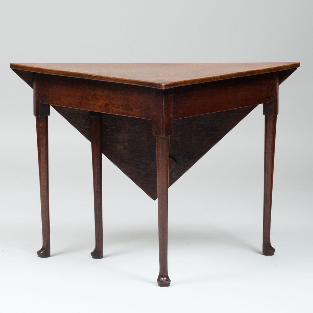 Appraisal: George II Joined Oak Corner Gate-Leg Table x x in