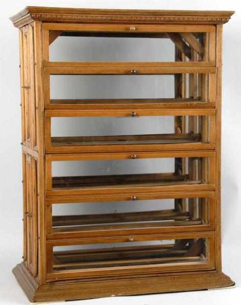 Appraisal: Oak Country Store Ribbon Display Cabinet Description Inner display racks