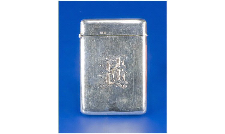 Appraisal: Victorian Silver Card Case Hallmarked Birmingham by inches