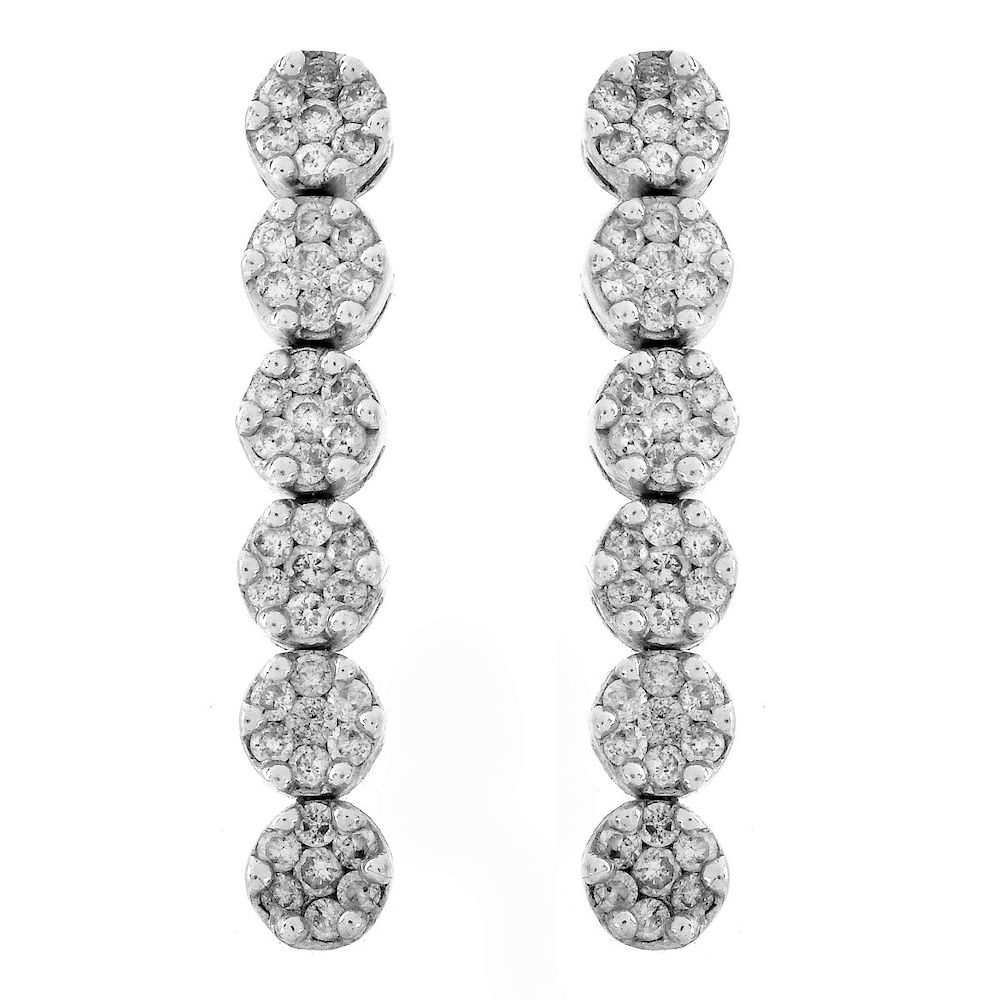 Appraisal: Diamond and K Gold Earrings Diamond and Karat White Gold