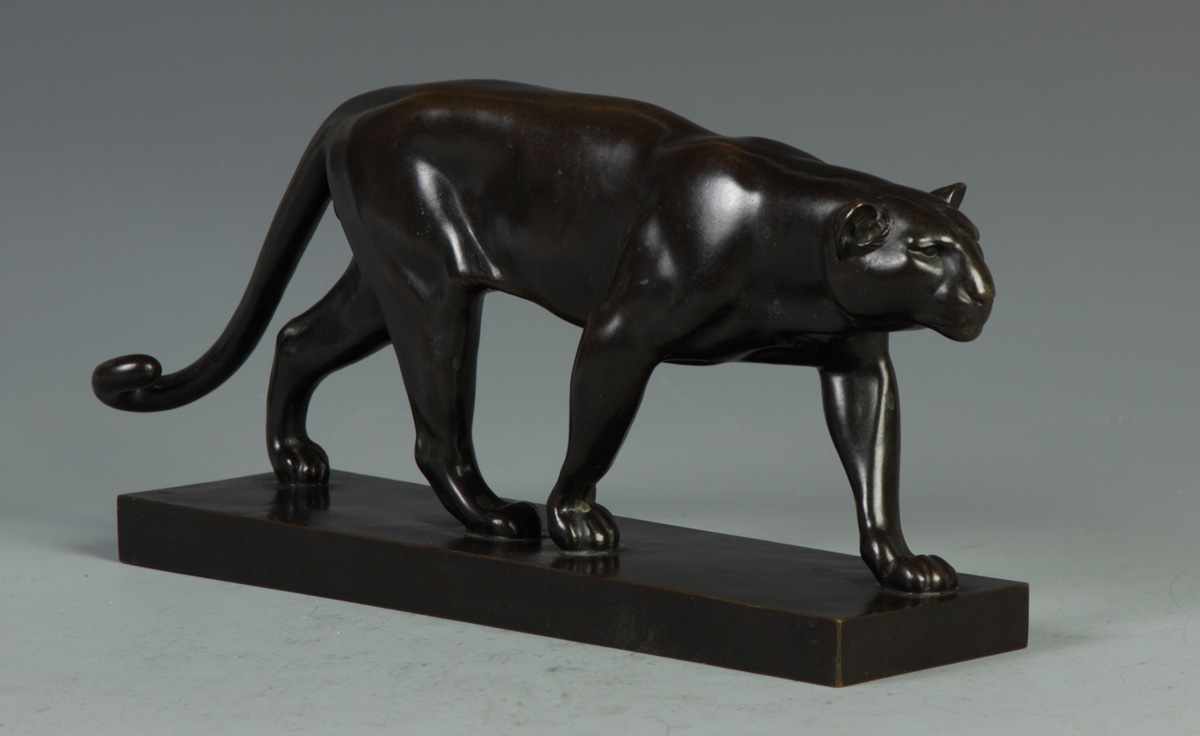 Appraisal: Fritz Behn - Bronze Panther Initialed FB on top of