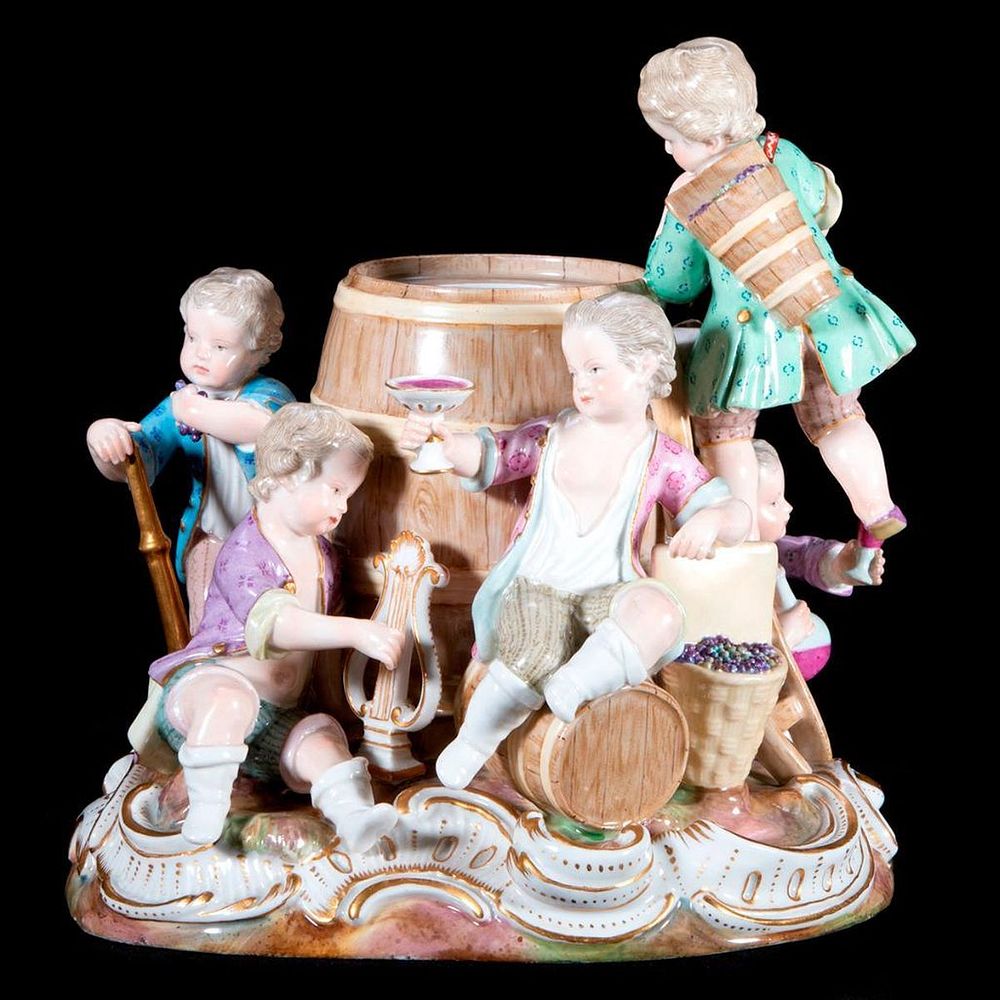 Appraisal: Meissen porcelain group of boys A Meissen porcelain group of