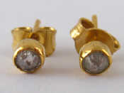 Appraisal: A pair of yellow metal tests carat gold rose cut