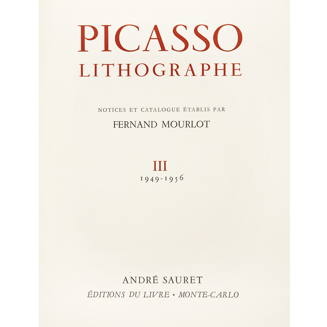 Appraisal: PICASSO PABLO MOURLOT FERNAND Picasso Lithographe II - Monte Carlo