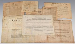 Appraisal: Docs inc J Q Adams signed Ala land grant st