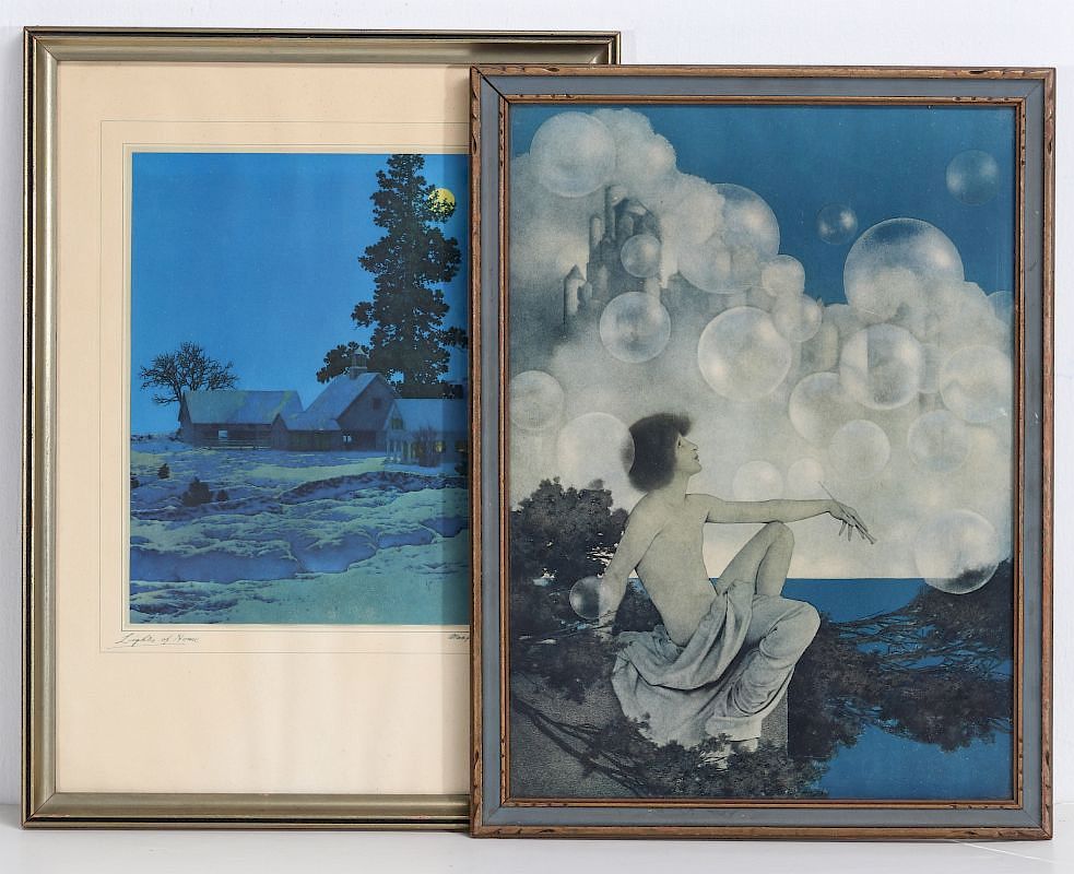 Appraisal: TWO ORIGINAL MAXFIELD PARRISH PRINTS Prints titled Air Castles and