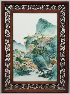 Appraisal: Enameled Porcelain Plaque Enameled Porcelain Plaque China th century depicting