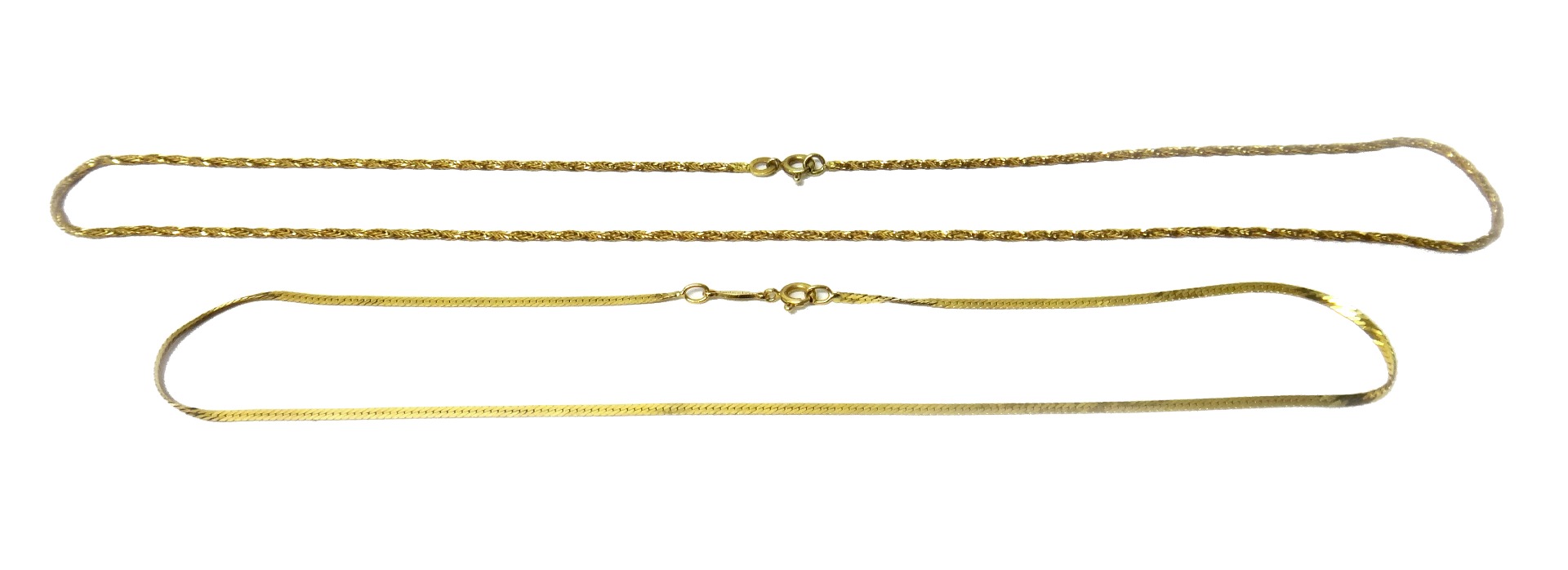 Appraisal: A gold woven link neckchain on a boltring clasp detailed