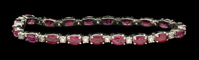 Appraisal: Ruby and diamond bracelet oval rubies total estimated weight cts