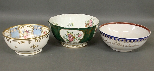 Appraisal: - Large porcelain centerpiece bowl late th c h x