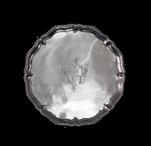 Appraisal: A George III silver salver Hannam Crouch London with pie