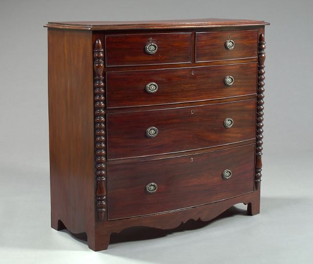 Appraisal: English Victorian Mahogany Bowfront Chest of Drawers third quarter th