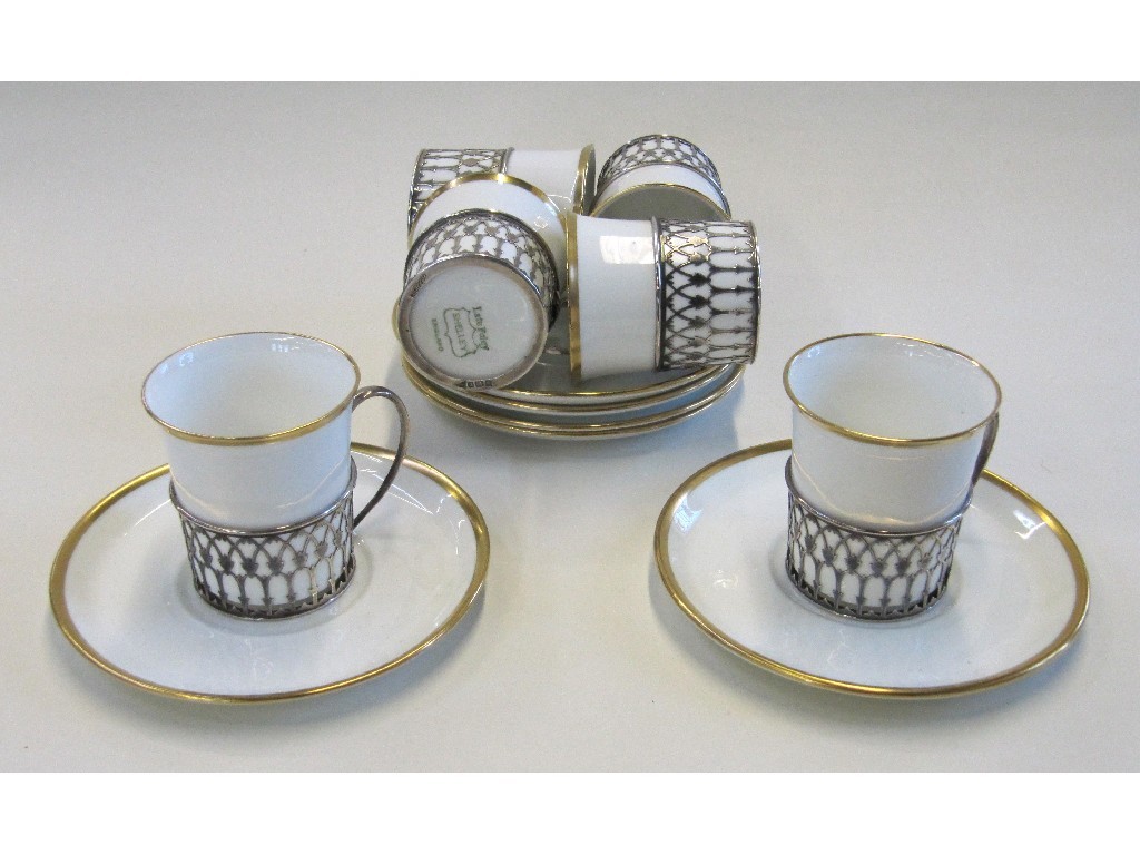 Appraisal: Set of Six Shelly coffee cups and saucers the cups