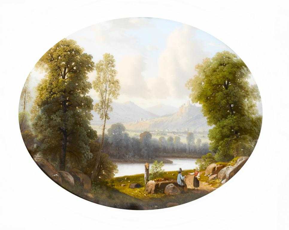 Appraisal: NORTHERN EUROPEAN SCHOOL TH CENTURY MOUNTAINOUS LANDSCAPE WITH TRAVELLERS CONVERSING