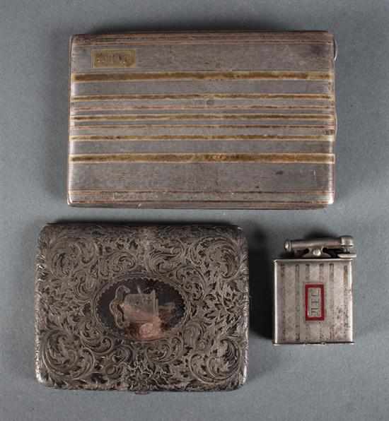 Appraisal: Group of sterling silver accessories including lighter manufactured by Clark