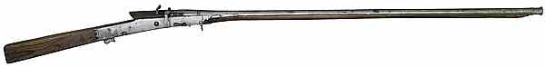 Appraisal: Indian Military Matchlock Rifle caliber smooth bore grey metal barrel