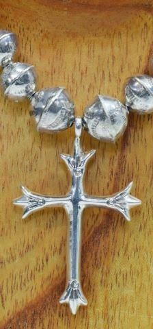 Appraisal: Native American silver content unknown pendant necklace sterling cross pendant