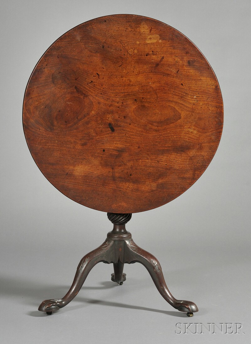 Appraisal: Chippendale Carved Mahogany Tilt-top Tea Table possibly Salem Massachusetts late