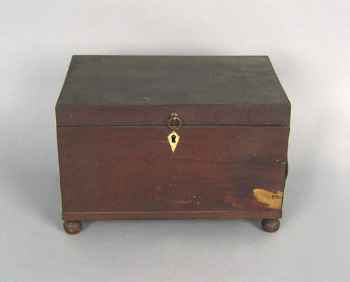 Appraisal: Mahogany dresser box early th c with a mirrored interior