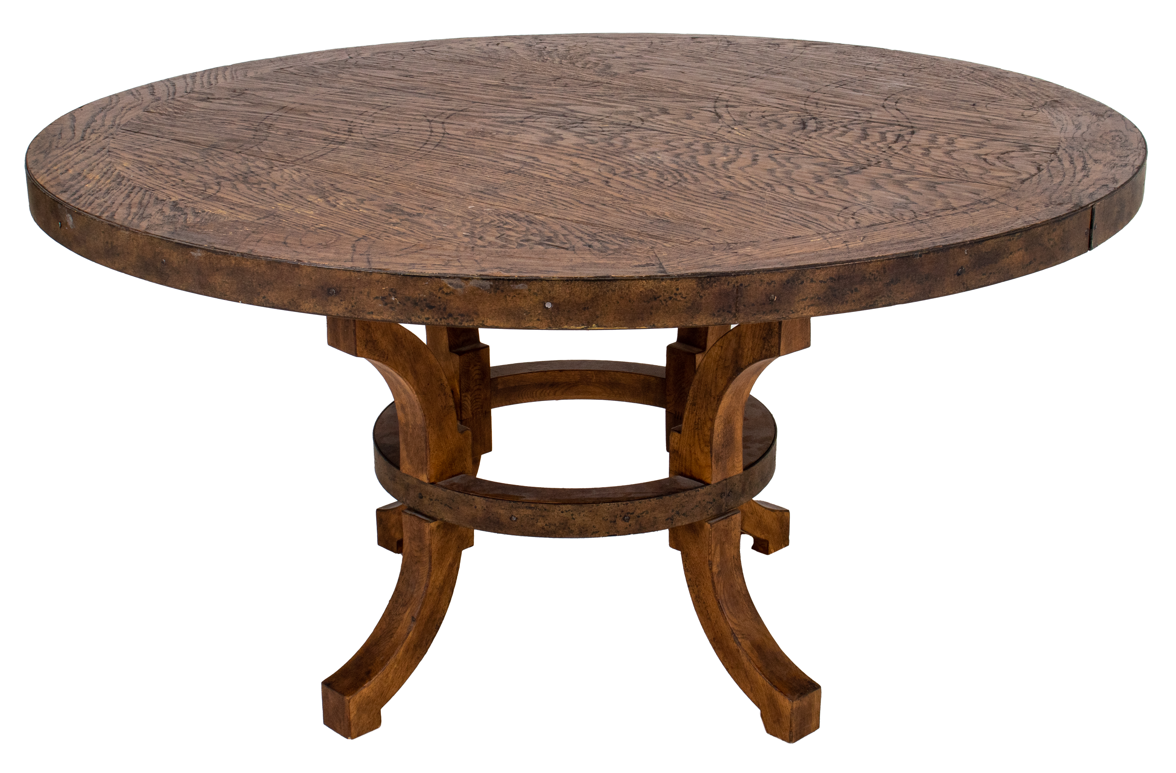 Appraisal: ARTS CRAFTS MANNER ROUND OAK DINING TABLE Arts and Crafts