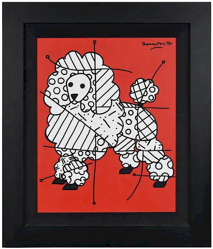 Appraisal: Romero Britto Florida Brazilian born Paris Poodle signed upper right