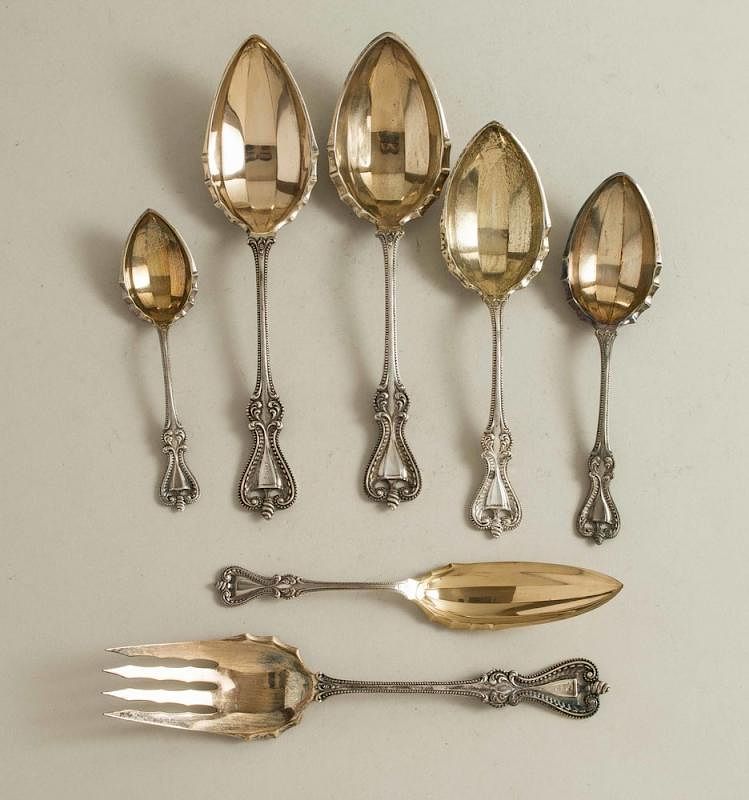 Appraisal: Gilt Sterling Serving Pieces Towle Old Colonial Assembled lot of