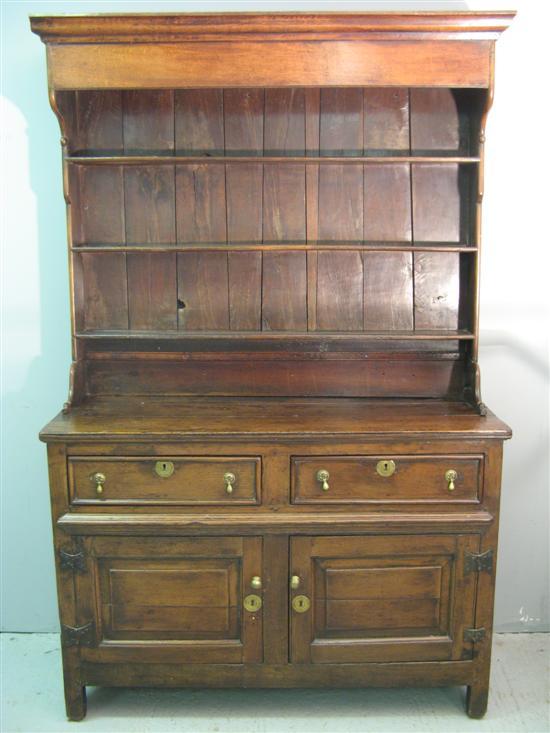 Appraisal: th Century oak dresser with three tier plate rack the