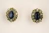 Appraisal: EARRINGS - Sapphire and demantoid garnet ear studs each set