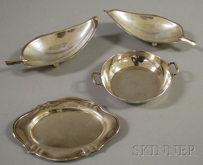 Appraisal: Group of Small Silver Serving Items a pair of Scarrotta