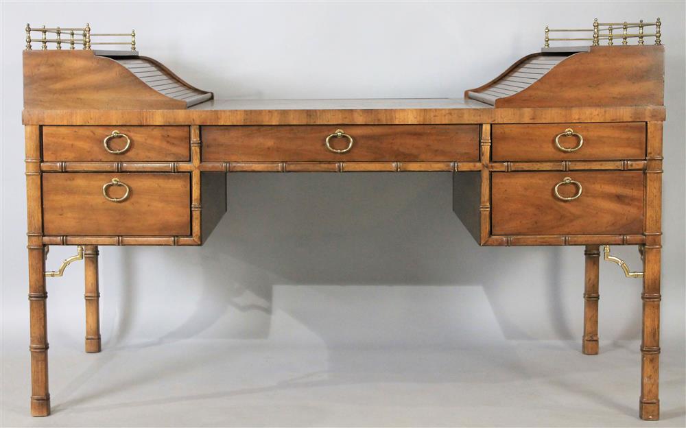 Appraisal: CHINESE CHIPPENDALE STYLE DESK having a rectangular top with stacked