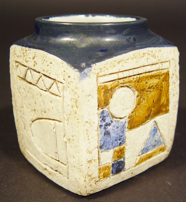 Appraisal: Troika preserve pot with incised and hand painted decoration marked